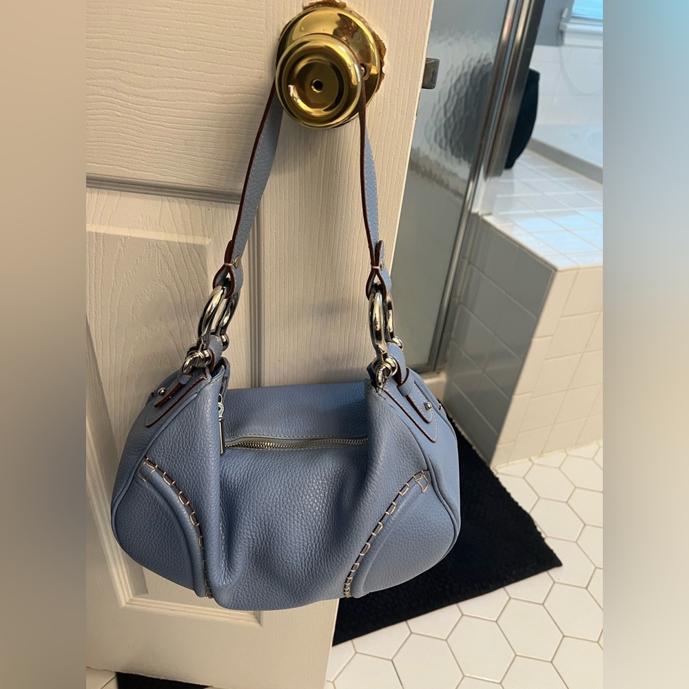 Burberry Light Blue Leather Shoulder Bag